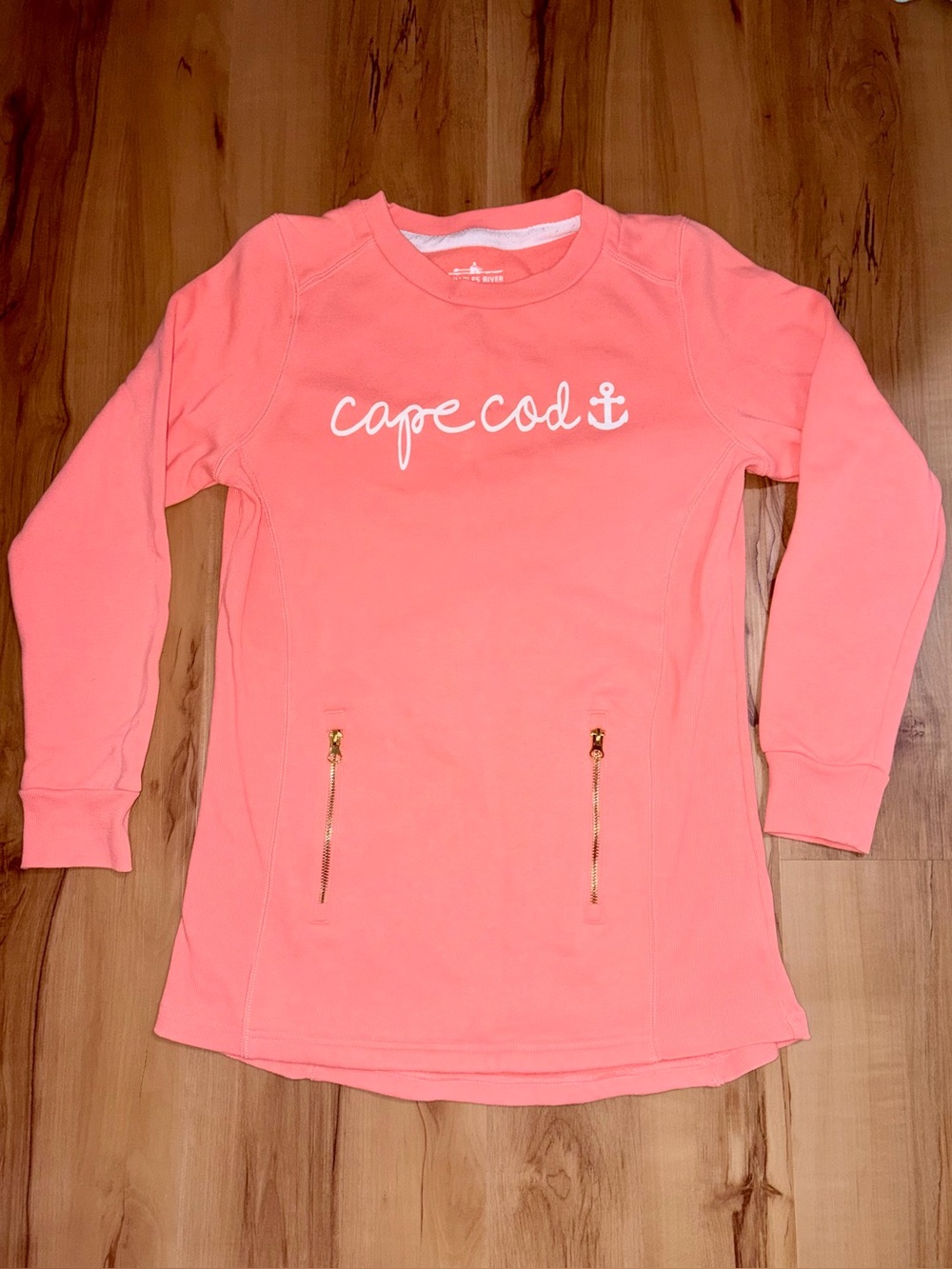 Cape Cod Pullover Sweatshirt - Gold Zipper Details